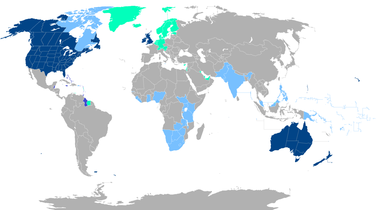 Rozkład angielskiego na świecie